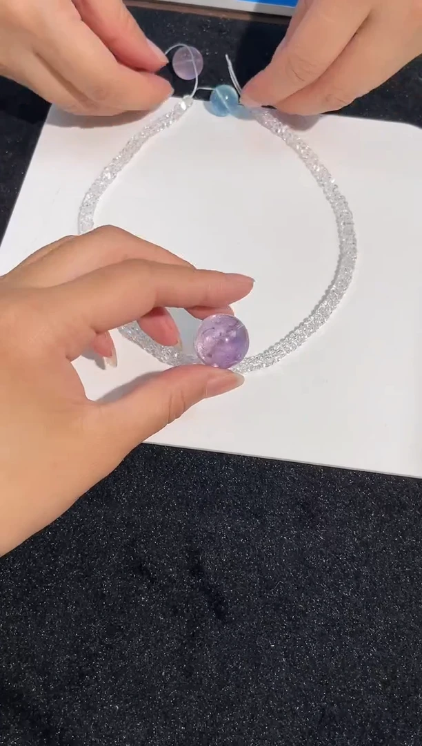 水晶手链未镶嵌1号仙女紫水晶单颗配件20mm