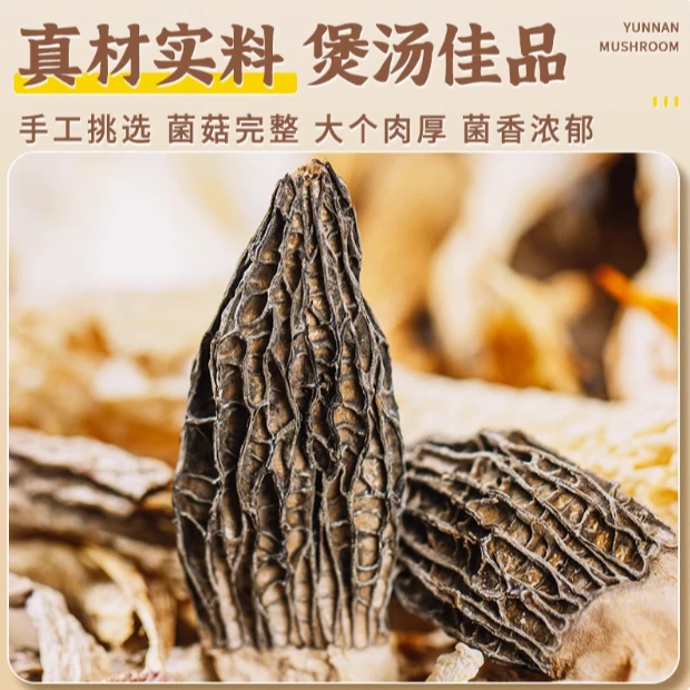 云南特产菌汤包羊肚菌干货山珍煲汤食材汤鲜味美人工挑选菌子完整