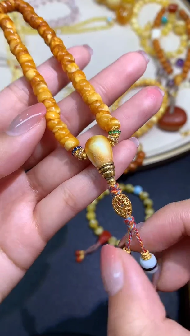 未镶嵌蜜蜡裸石手串A187|3980