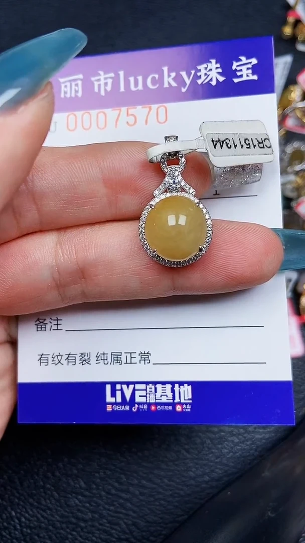颈饰银S925镶嵌翡翠7570
