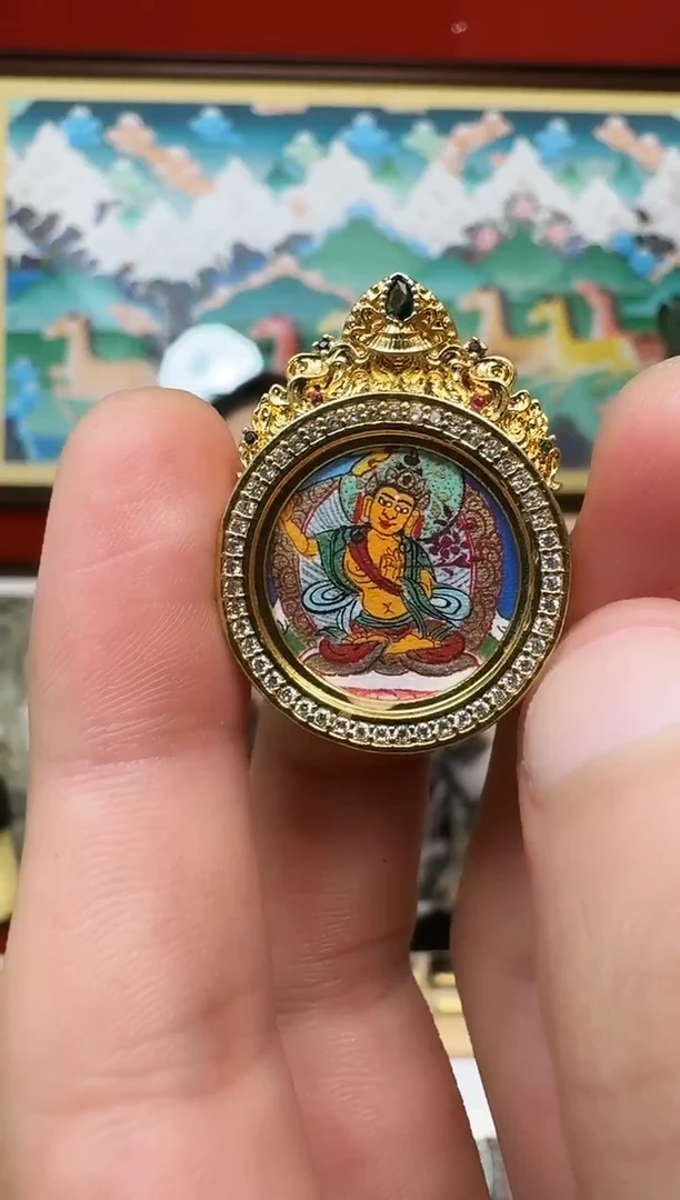 吊坠文老师-热贡纯手绘唐卡吊坠