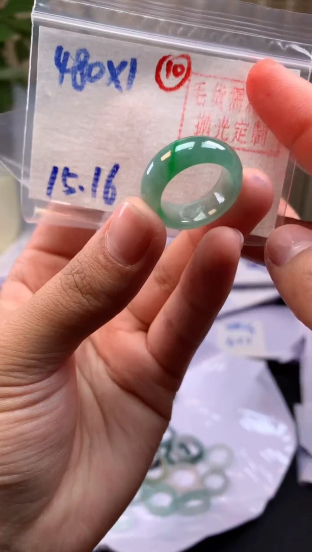 【闪购商品】定制翡翠未镶嵌戒圈#480元-毛货需精细抛光