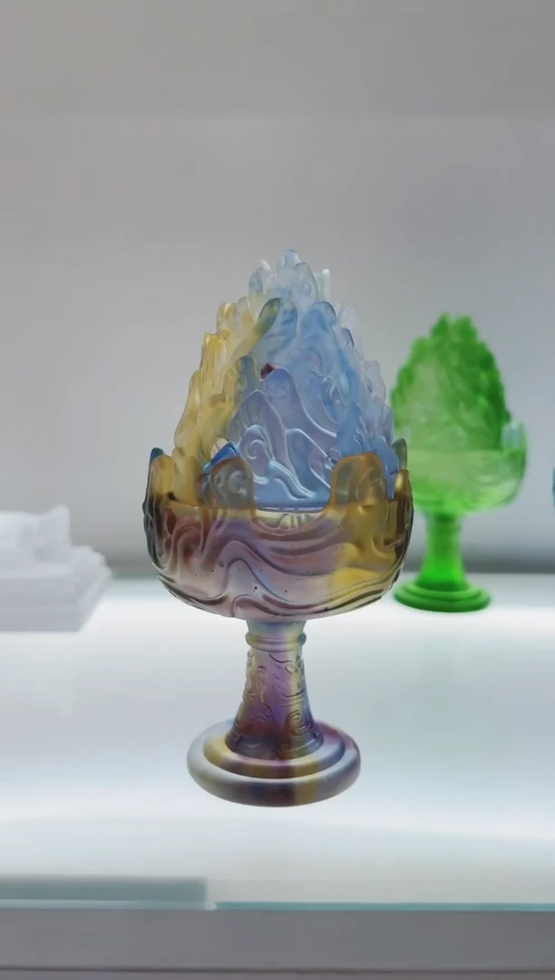 手工艺品琉璃古法琉璃博山炉