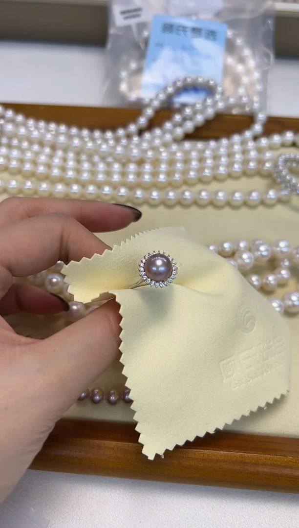 银S925镶嵌戒指淡水珍珠福利