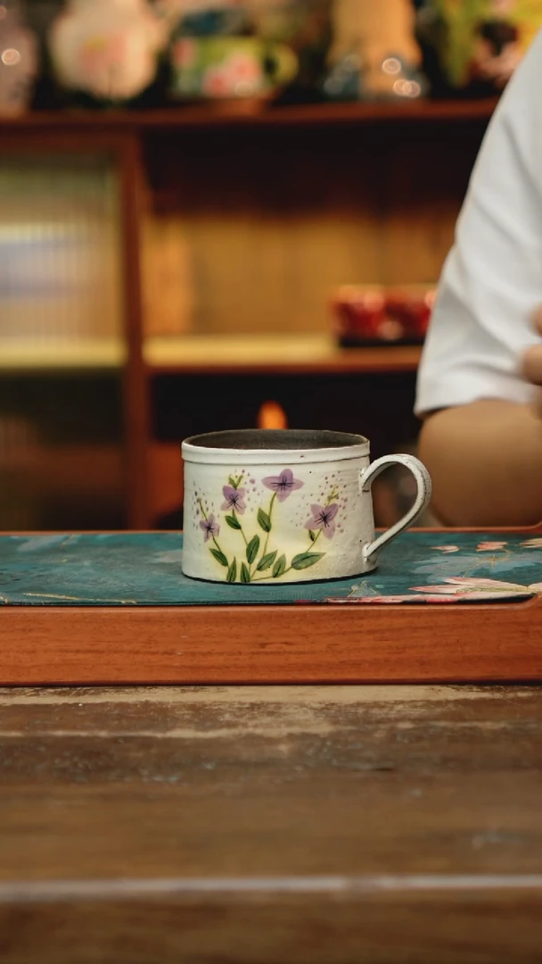 瓷片景德镇纯手工釉下彩精品茶具水杯