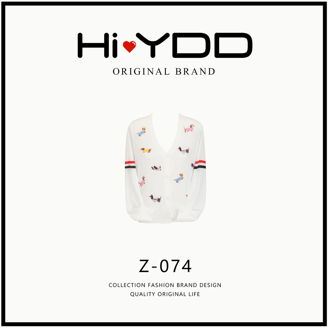 YDD•「Z-074」夏季凉感刺绣微透度假百搭条纹撞色长袖开衫上衣D-187