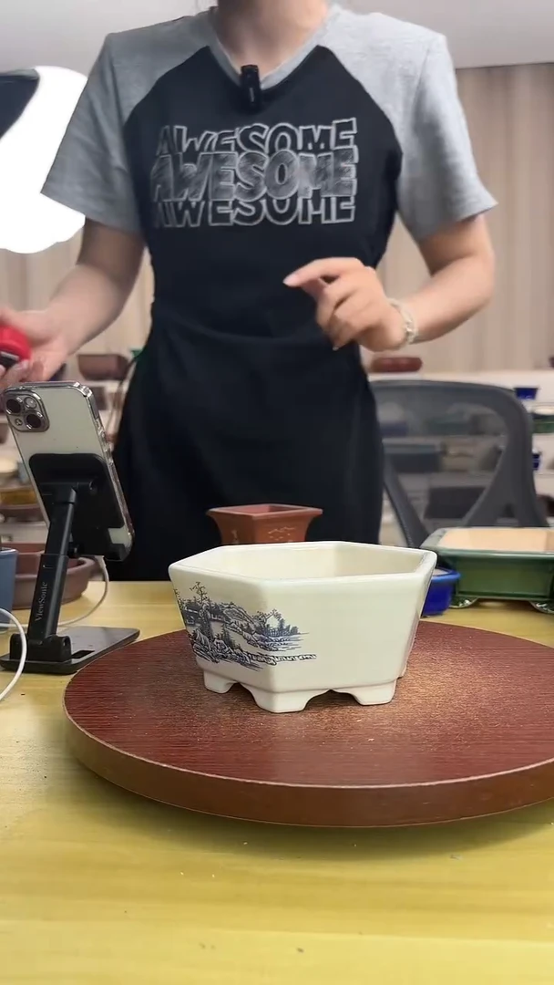 紫砂花盆浅草紫砂花盆微瑕