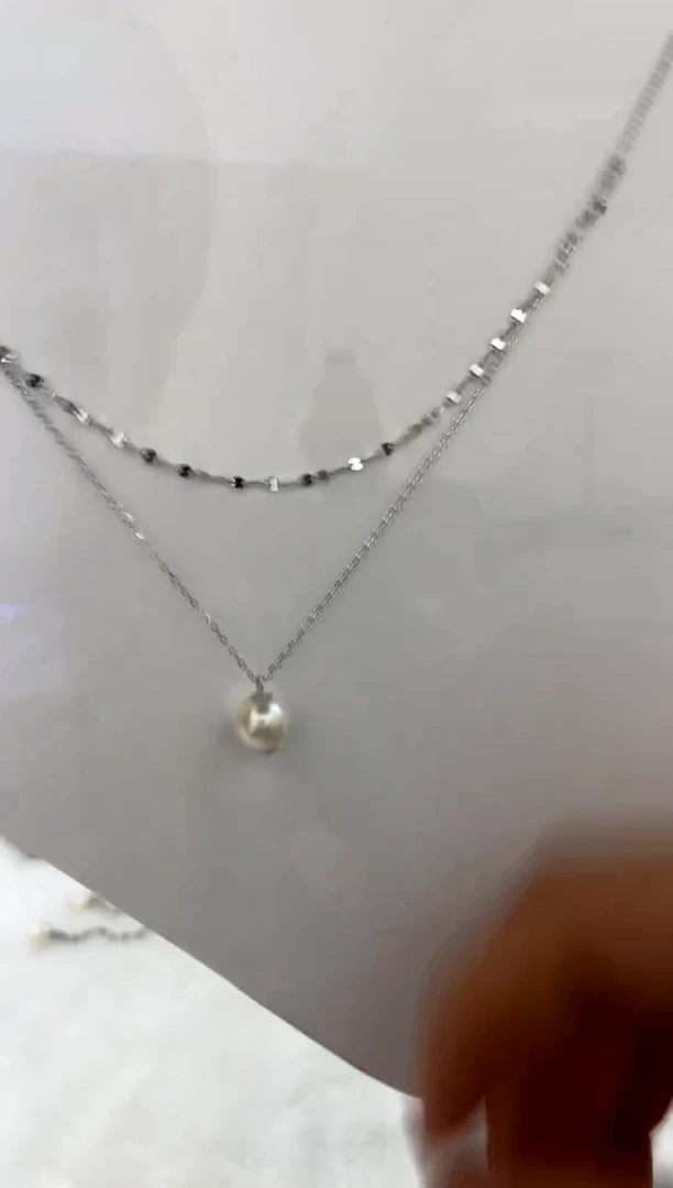 颈饰银S925镶嵌海水珍珠8-9