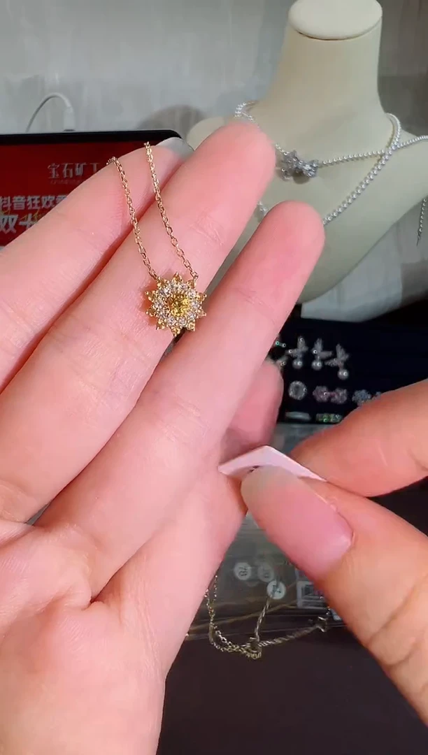 颈饰彩色蓝宝石18K金镶嵌BN18502#-Y#76