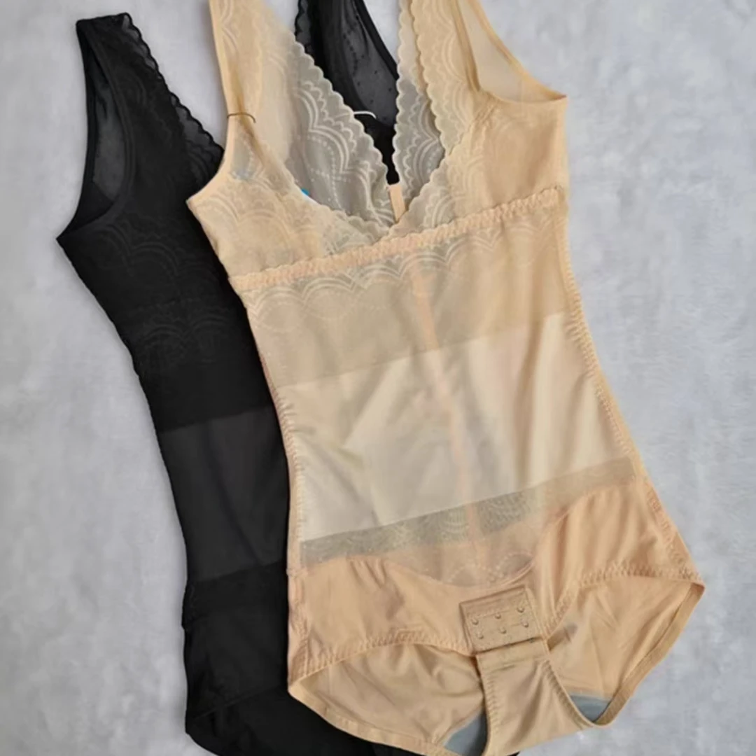 紧身裤蕾丝连体薄款紧身显瘦直筒裤提臀腰束塑形低腰开档打底大码