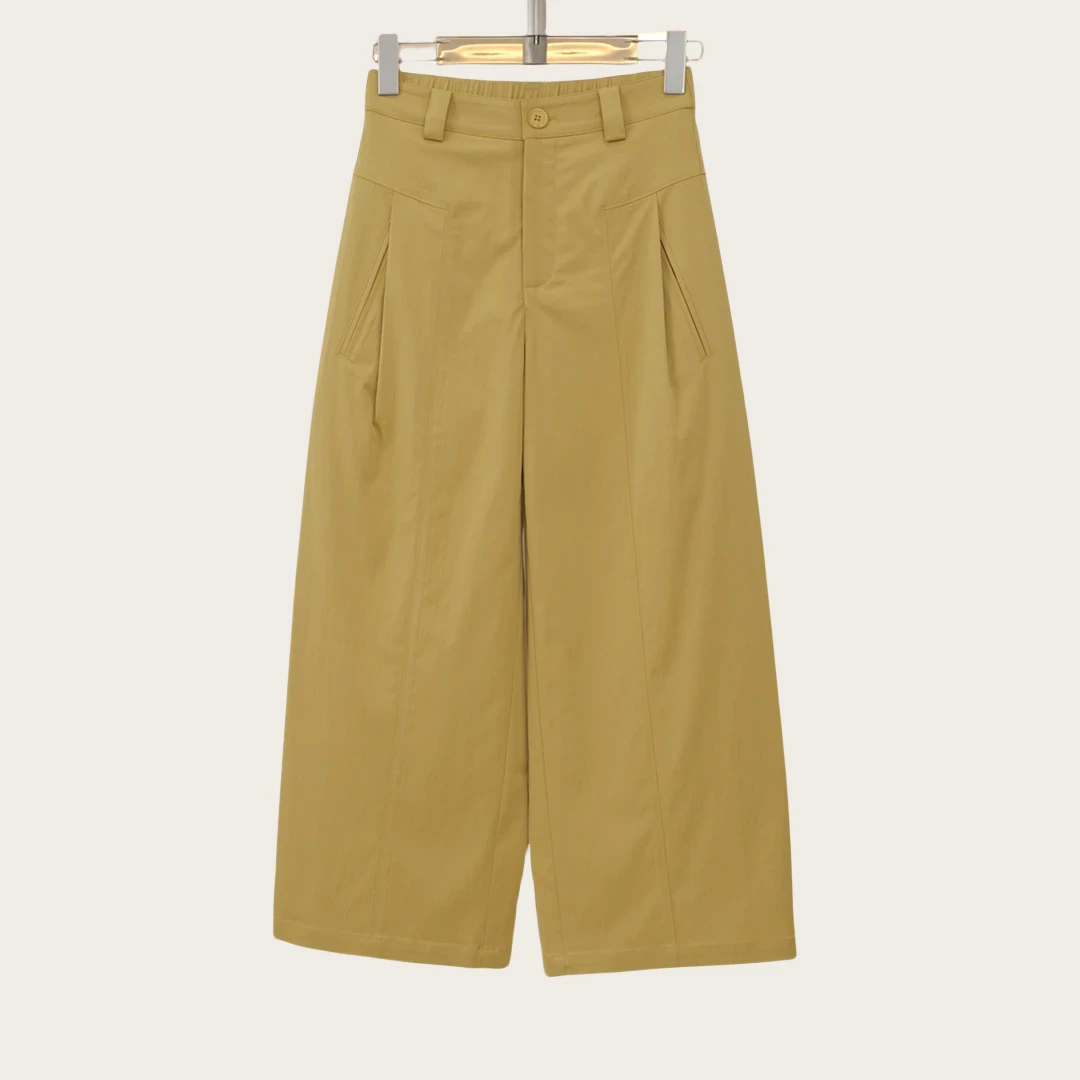 夏季百搭休闲裤女气质时尚高腰显瘦直筒宽松松紧腰女士八分裤1177