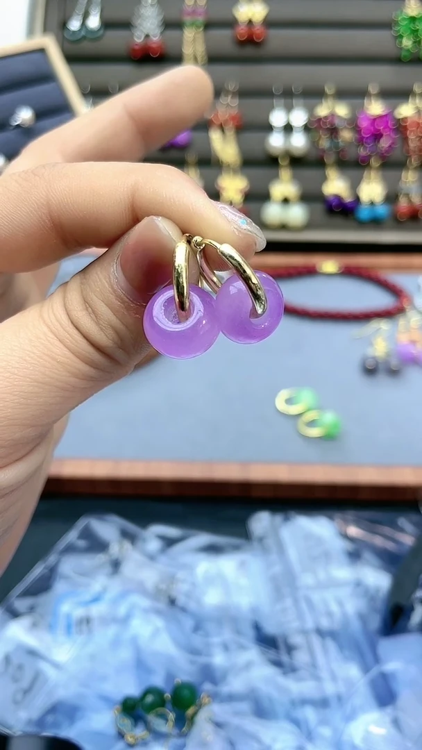 【闪购商品】翡翠耳饰14K金镶嵌430000