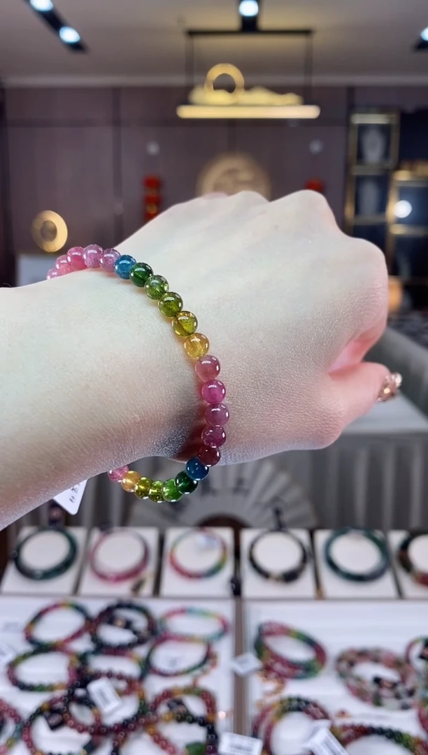 【闪购商品】碧玺单圈手串5mm+未镶嵌一物一证dan