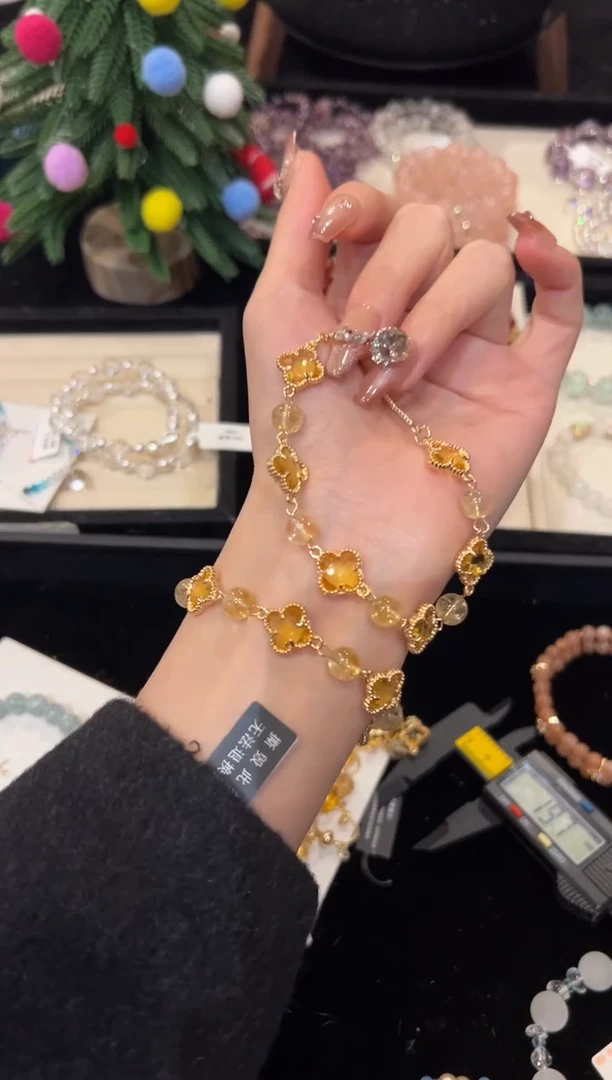 项链未镶嵌水晶四叶草手串