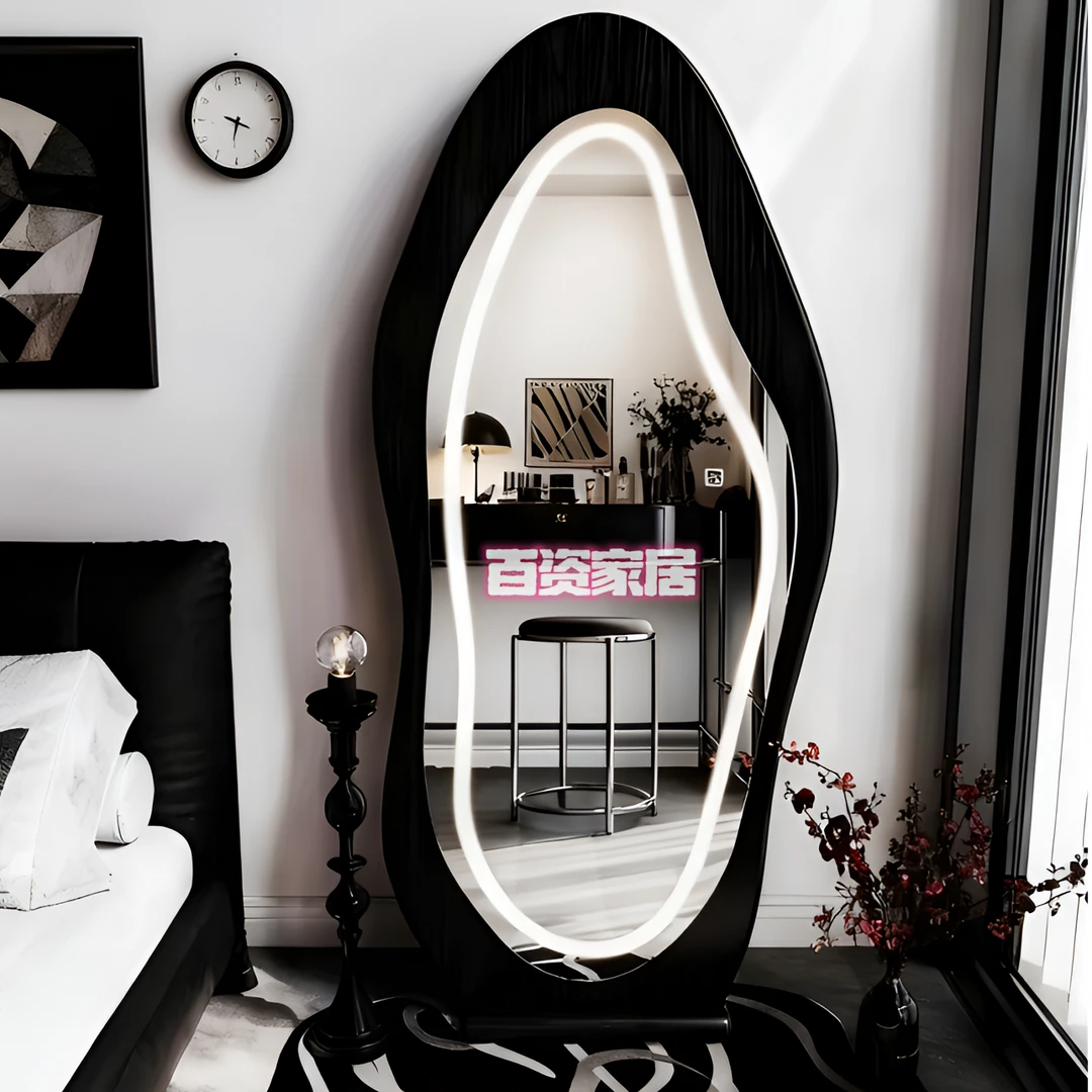 家用客厅全身镜穿衣镜中古芒果服装店壁挂试衣镜挂墙镜卧室落地镜