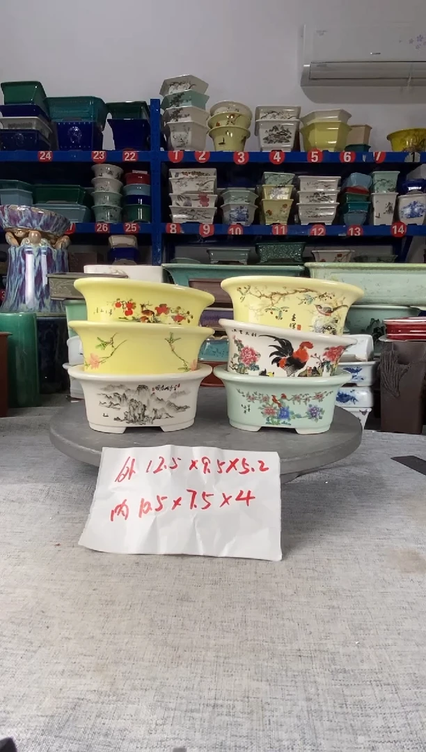 252320六只椭圆花盆