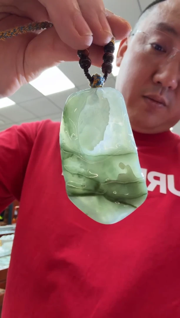 未镶嵌挂件翡翠A货翡翠孤品国雕谢林工