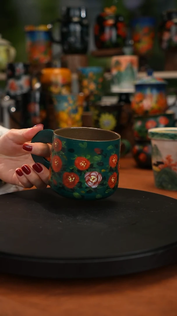 紫砂油画手绘釉下彩