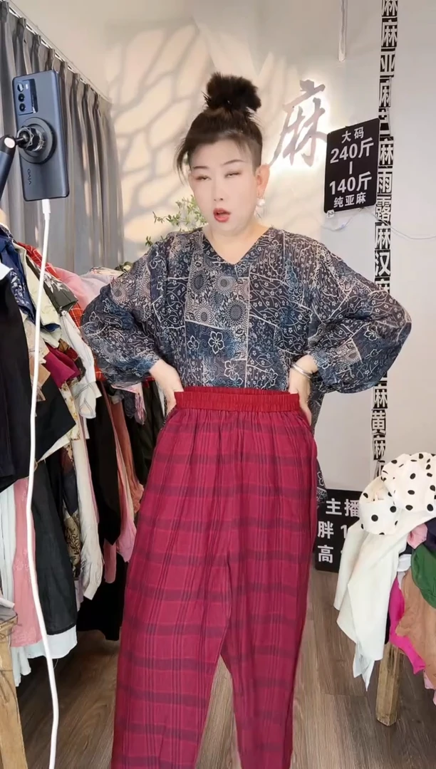 亚麻大码女装上衣