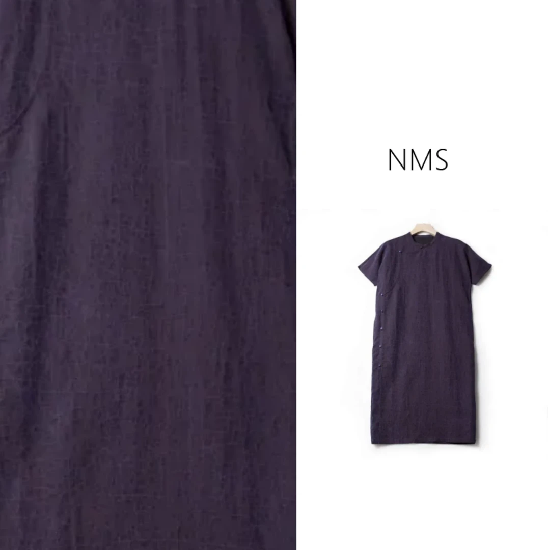 【NMS 诗绣香云纱】龟裂纹薯莨色改良旗袍宽松连衣裙