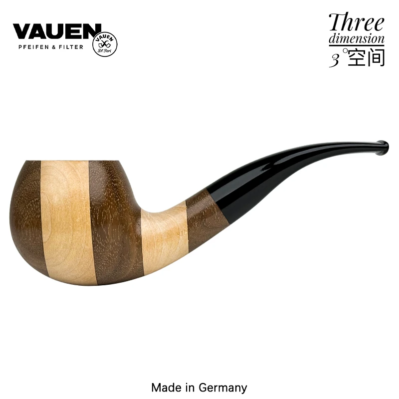 Vauen德国进口华云Wood系列642型拼木色光面苹果弯式石楠木烟斗
