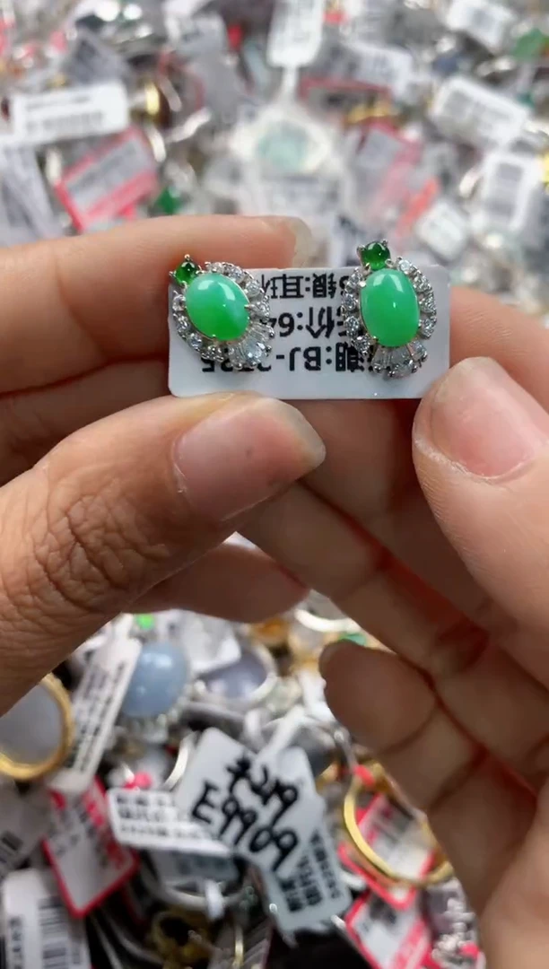 银S925镶嵌戒指翡翠999    8