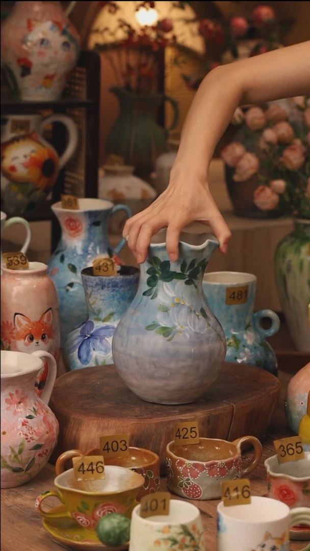 陶瓷景德镇设计师手作花器摆件侘寂风377