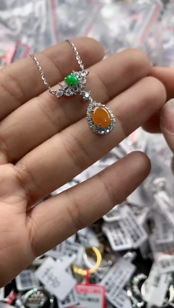 银S925镶嵌戒指翡翠999----5