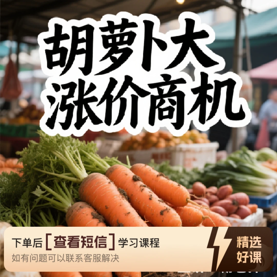 胡萝卜大涨价商机（留意短信解锁课程）