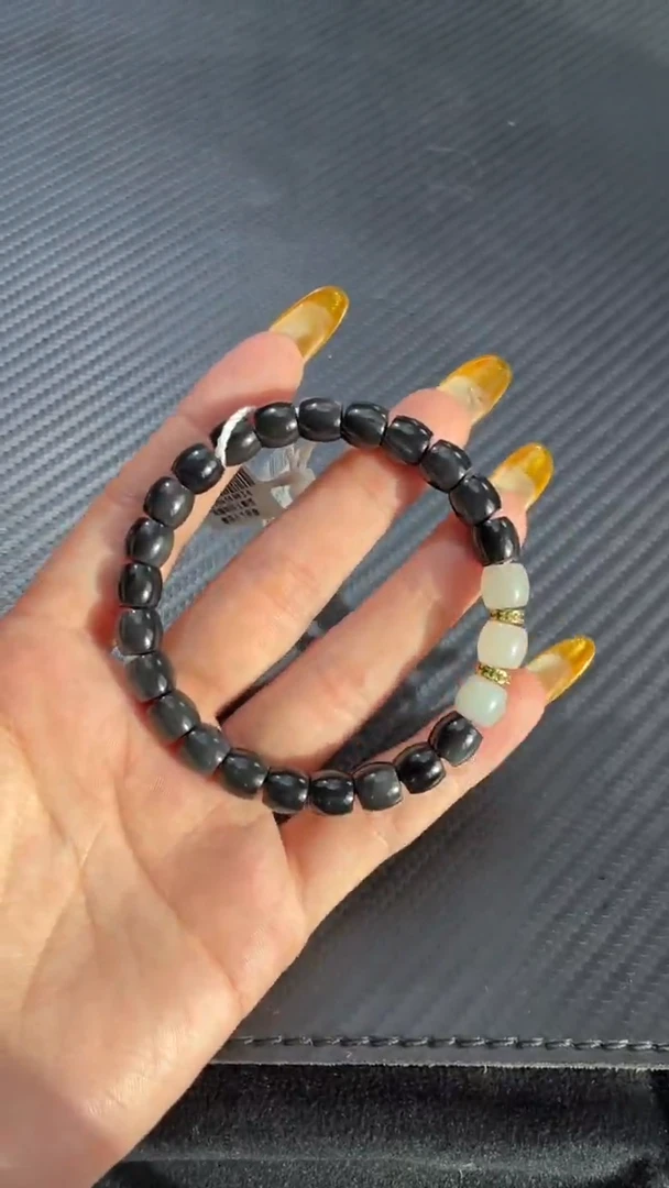 未镶嵌手链和田玉且末青花白玉手串卡8微色差