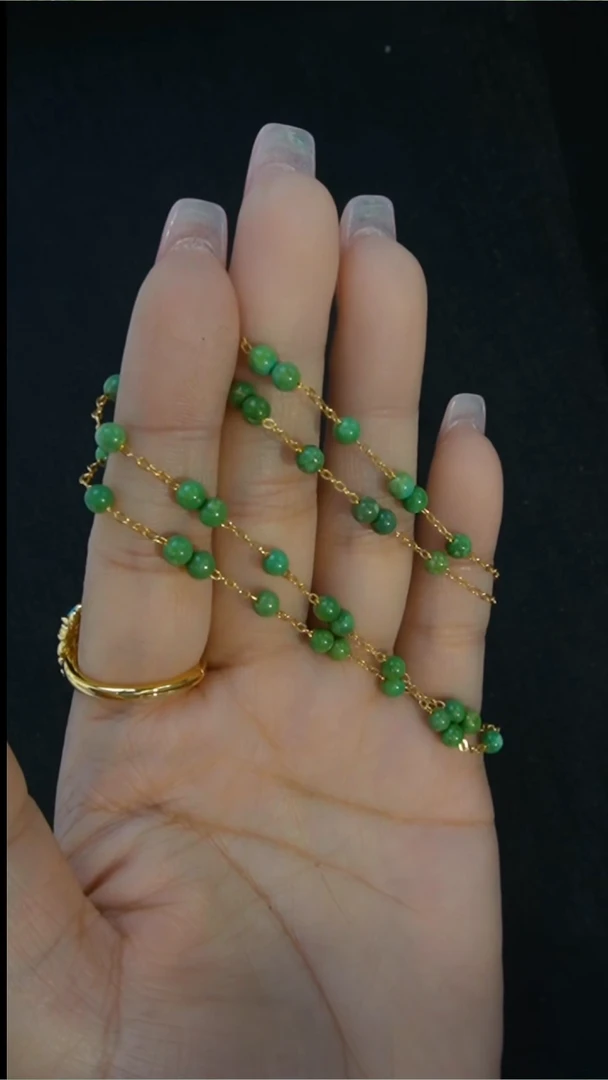 银S925镀金镶嵌绿松石项链发货一件