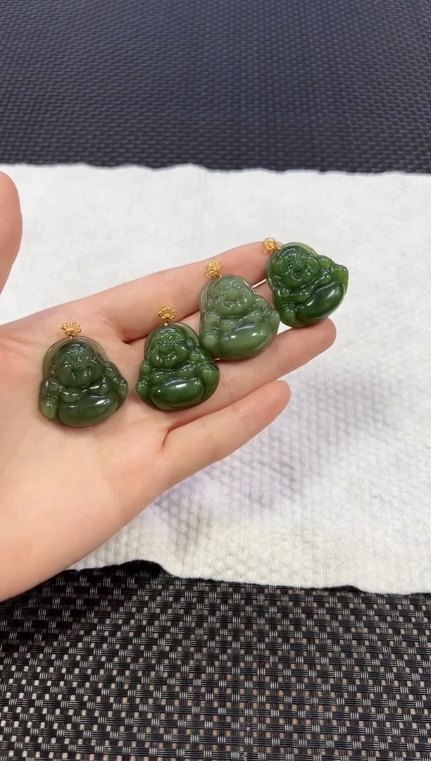 【闪购商品】和田玉吊坠18K金镶嵌佛公吊坠（多样性发一件）