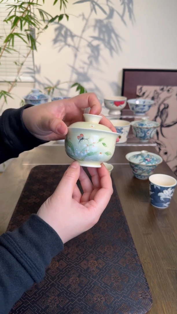 【闪购商品】景德镇手绘盖碗盖碗