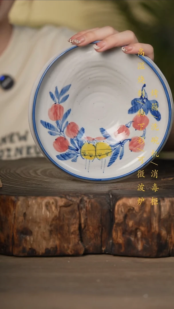 瓷片景德镇高温釉下彩可微波烤箱洗碗机