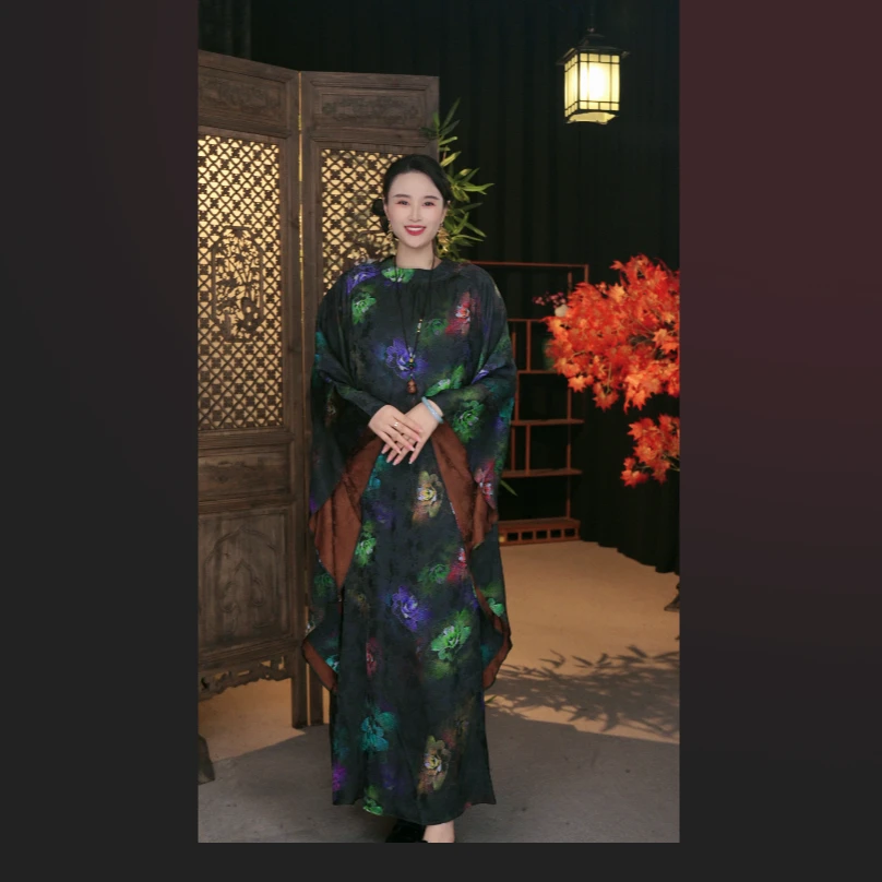 【烟荷】阔太太时髦服装夏季宽松袍子网红时尚炸街新款女装连衣裙