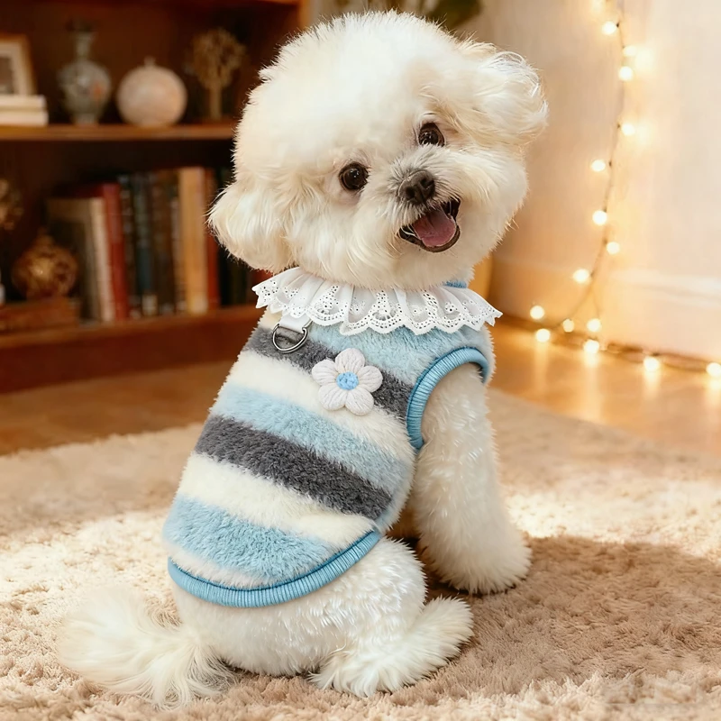 秋冬加绒加厚宠物衣服保暖可牵引猫狗背心大小型犬猫防掉毛背心