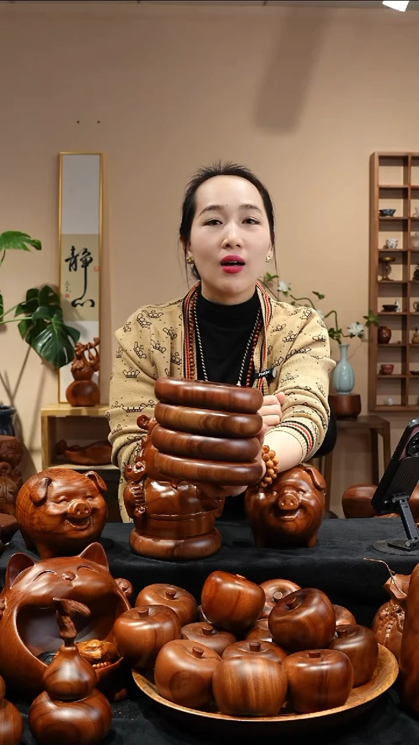 木质MB061-3福鼓底座摆件大号（微瑕）