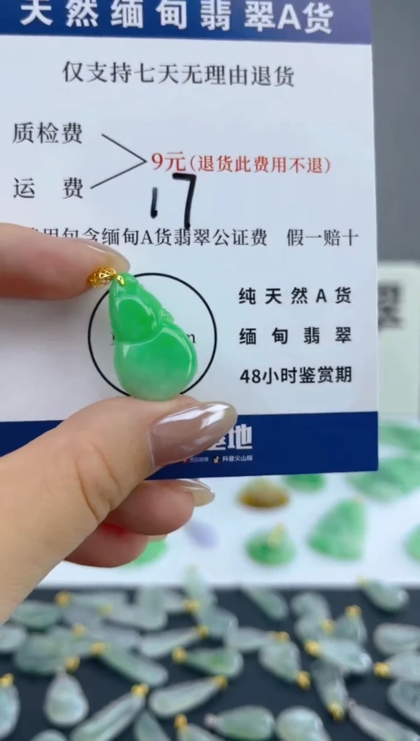 颈饰18K金镶嵌翡翠天然A货翡翠