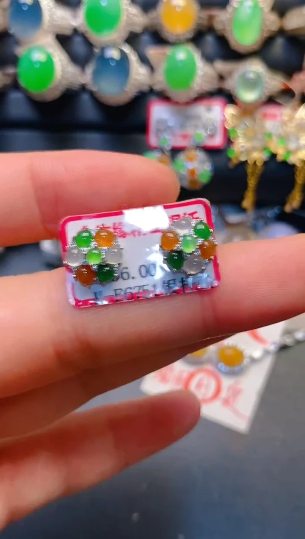 银S925镶嵌戒指翡翠天然