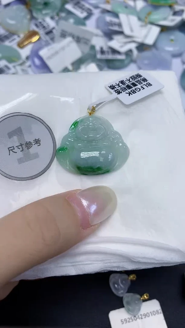 翡翠18K金镶嵌颈饰天然缅甸翡翠A货百元以上9元证书费自理