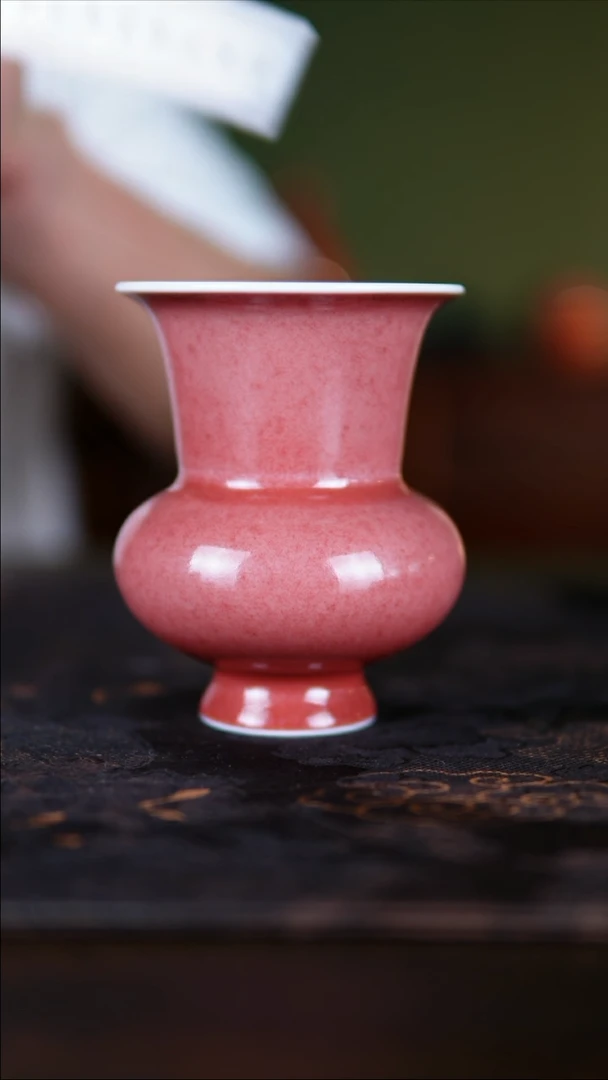 瓶景德镇纯手工陶瓷豇豆红