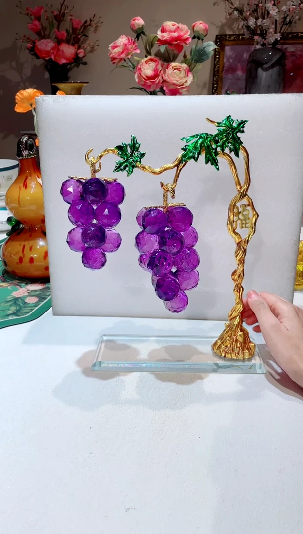 【闪购商品】琉璃手工艺品高货珐琅彩葡萄摆件
