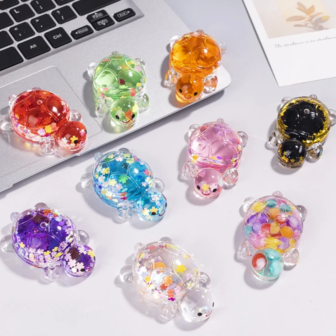 【直播拆】11.5cm大乌龟流沙爆闪干花混拆摆件