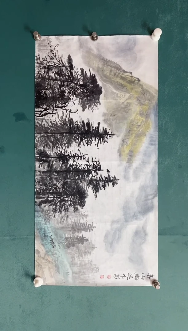 国画李彭老师山水作品福利