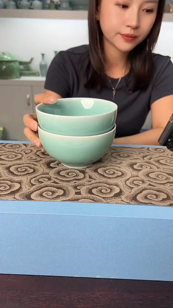 龙泉云间青瓷小米茶器