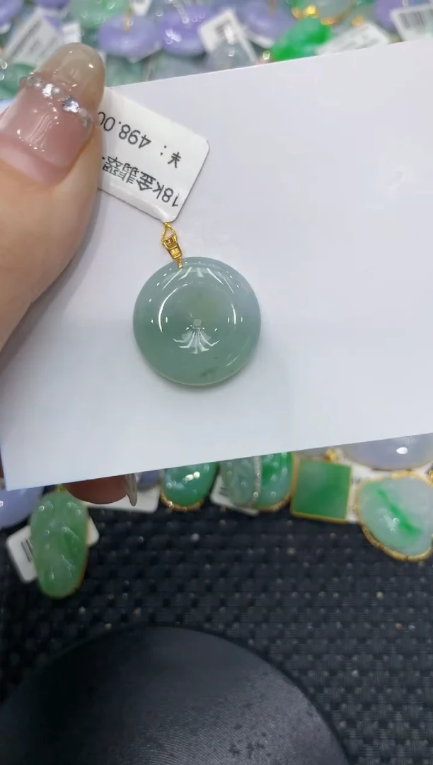 【闪购商品】翡翠颈饰18K金镶嵌2222222222