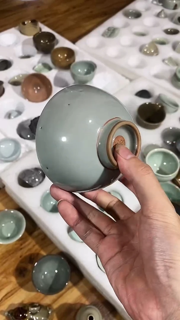 用****9【山隐青瓷】龙窑柴烧杯子  微瑕