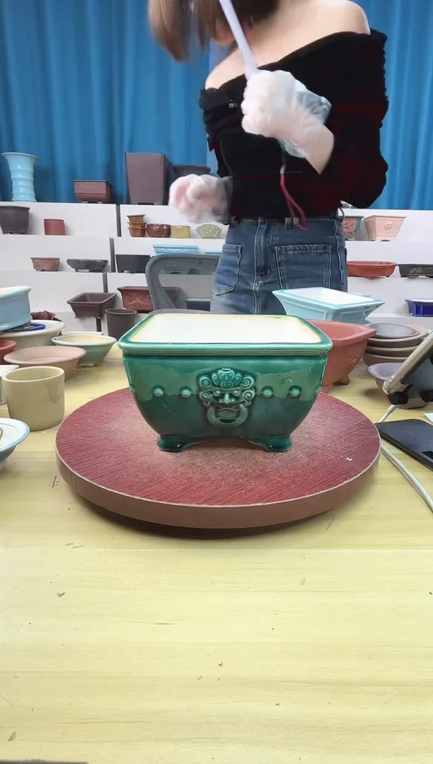 紫砂花盆浅草紫砂花盆微瑕
