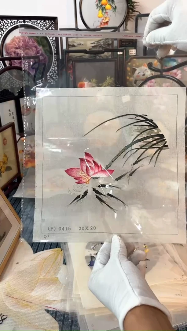 织绣纯手工苏绣双面绣摆台91