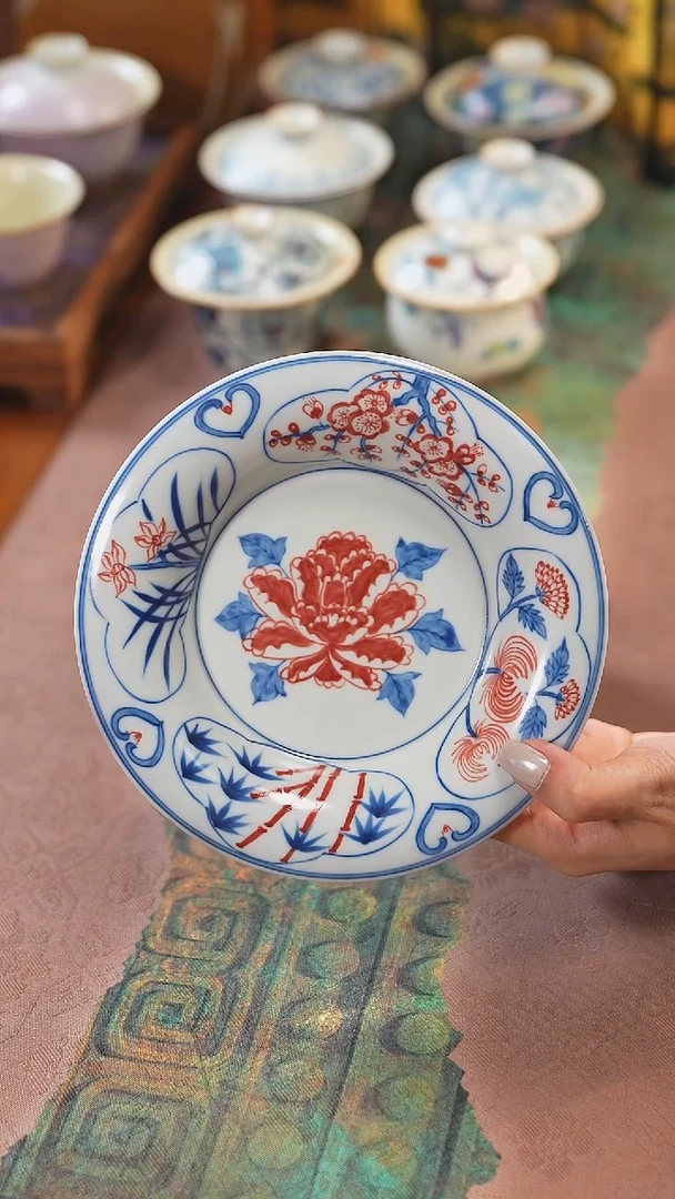 雨溪山房梅兰竹菊壶承（仅壶承）